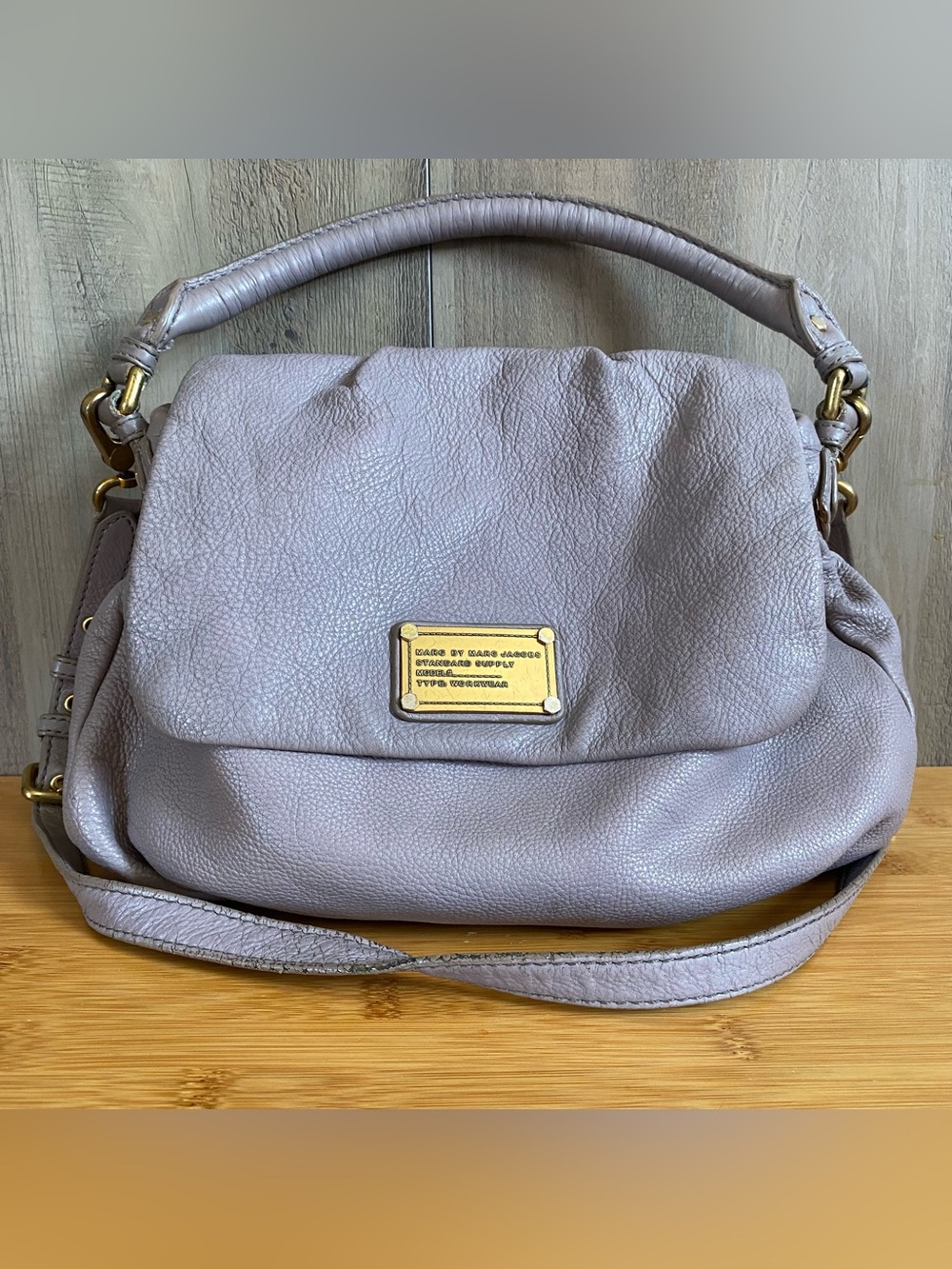 Marc by Marc Jacobs Classic Q Lil Ukita bag in a taupe pebbled leather